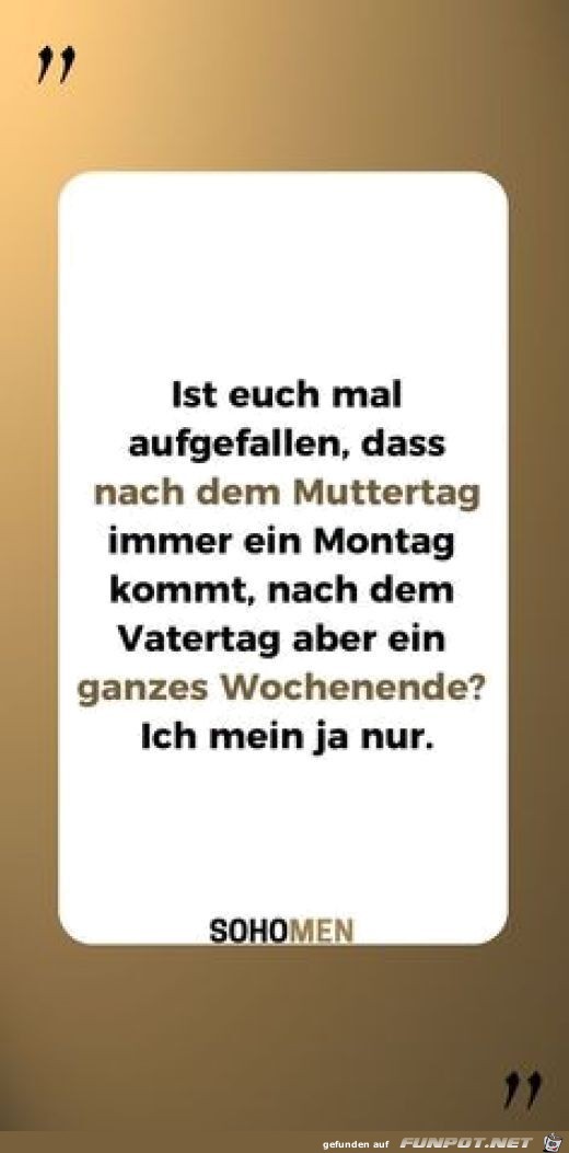 Nach dem Muttertag