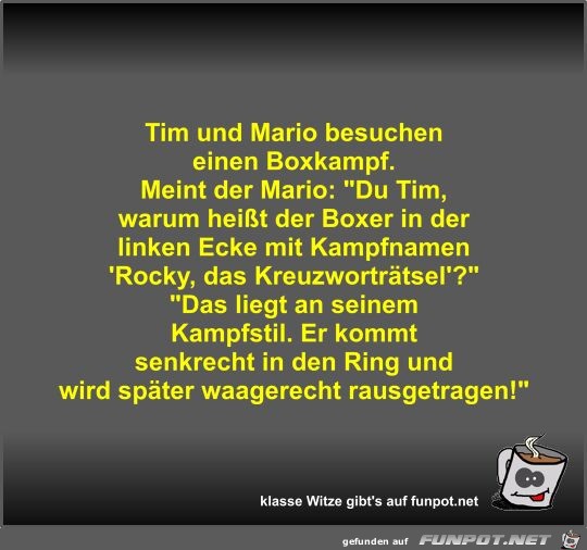 Tim und Mario besuchen einen Boxkampf