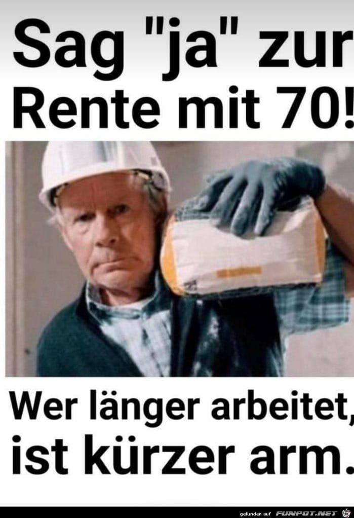 Rente mit 70