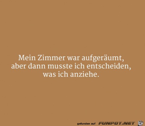 Zimmer war aufgerumt