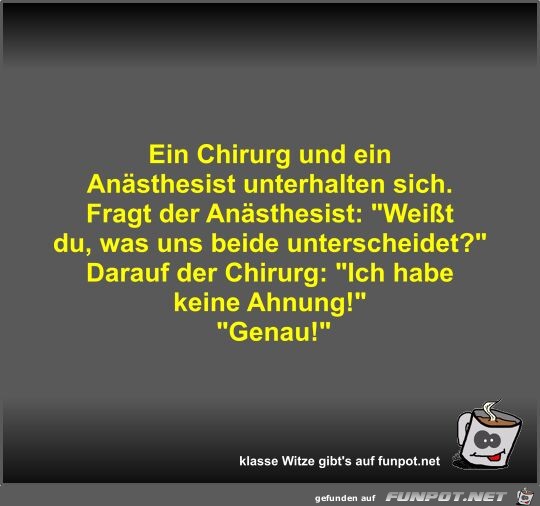 Ein Chirurg und ein Ansthesist unterhalten sich