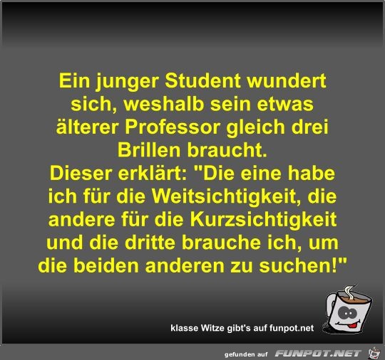 Ein junger Student wundert sich