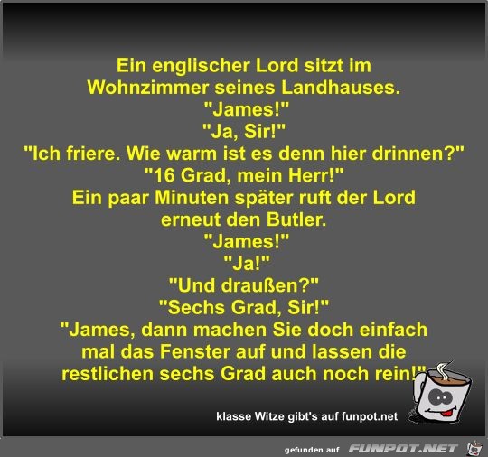 Ein englischer Lord sitzt im Wohnzimmer seines Landhauses