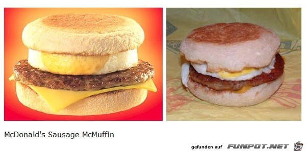 Werbung Fastfood vs. Realitt