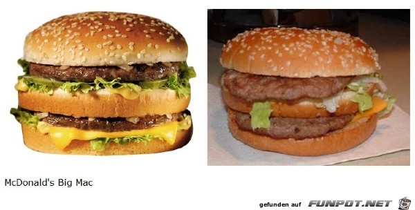 Werbung Fastfood vs. Realitt