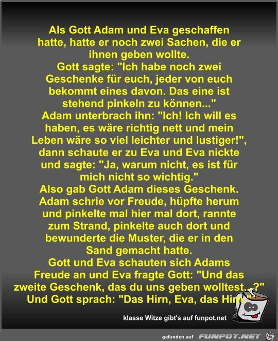 Als Gott Adam und Eva geschaffen hatte