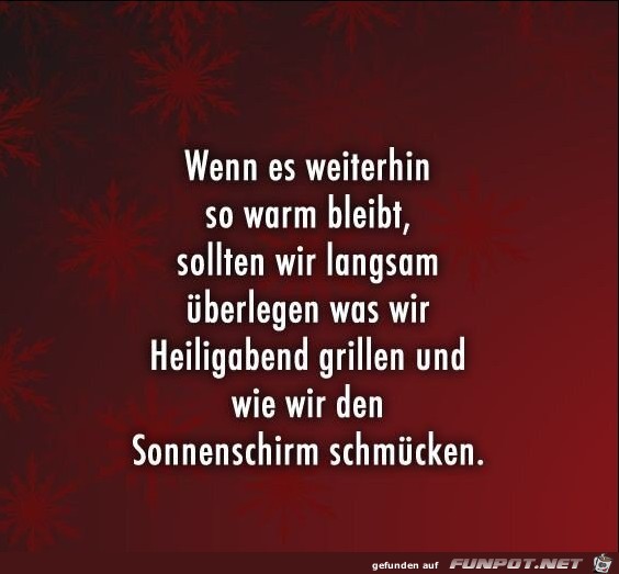 Weiterhin warm