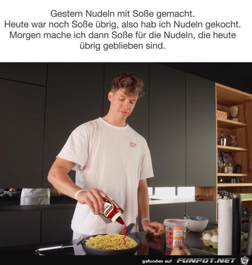 Nudeln und Sauce