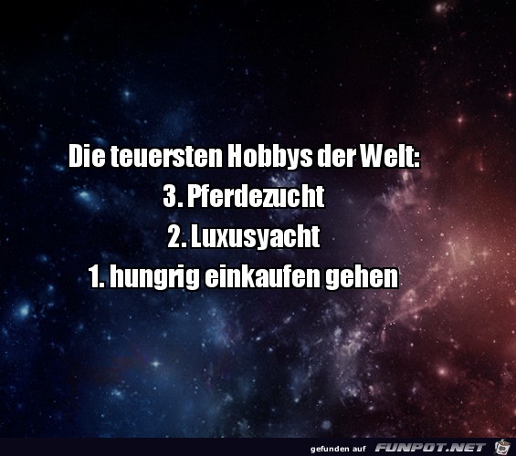 Die teuersten Hobbys