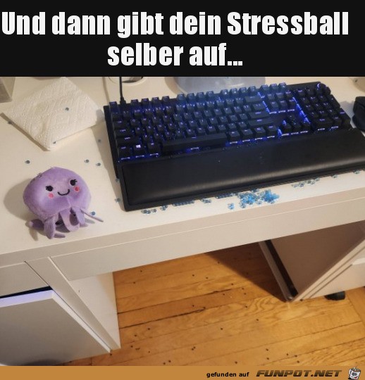 Dem Stressball war es zu viel