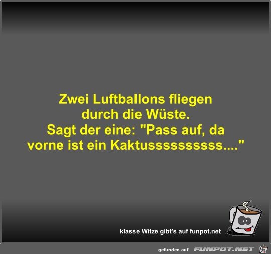 Zwei Luftballons fliegen durch die Wste