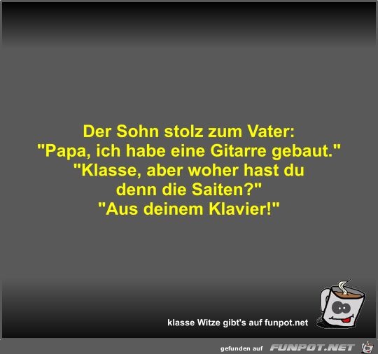 Der Sohn stolz zum Vater