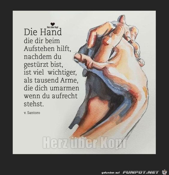 Die Hand die dir beim Afstehen hilft