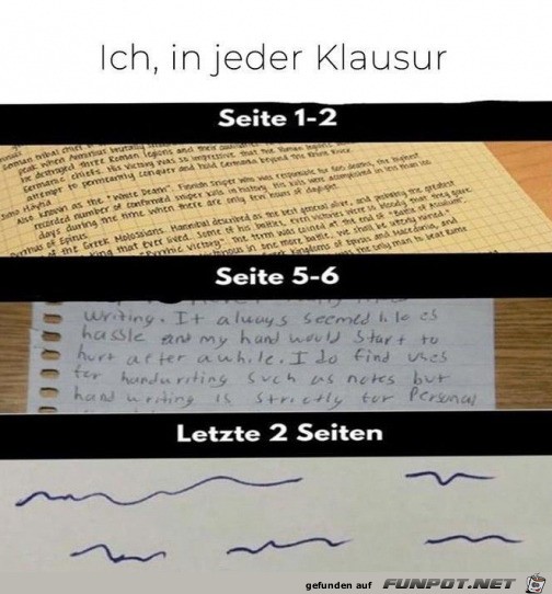 Meine Schrift in der Klausur