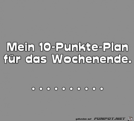 Punkte-Plan frs Wochenende