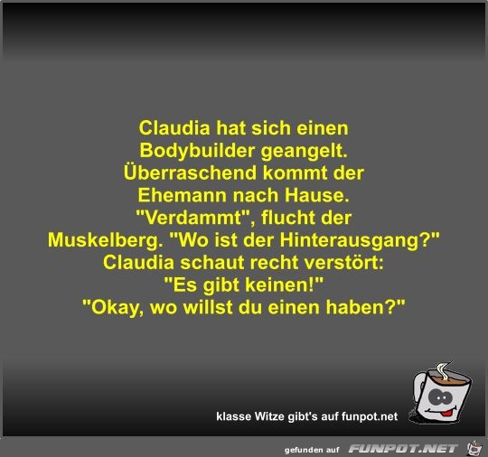 Claudia hat sich einen Bodybuilder geangelt