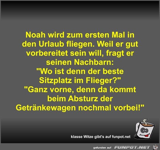 Noah wird zum ersten Mal in den Urlaub fliegen