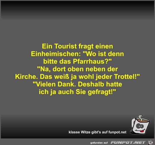 Ein Tourist fragt einen Einheimischen