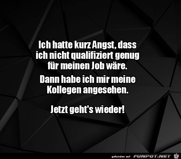 Kurz Angst gehabt