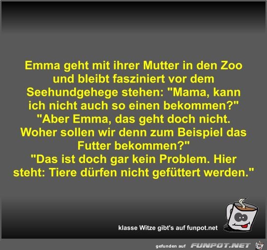 Emma geht mit ihrer Mutter in den Zoo und bleibt fasziniert