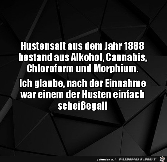 Hustensaft damals