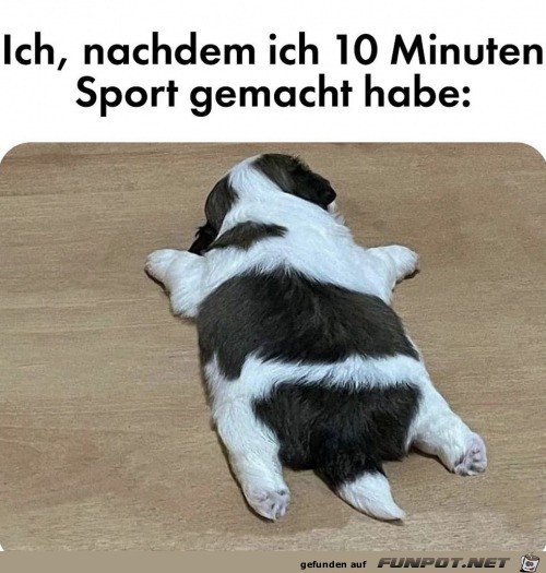 Fertig vom Sport