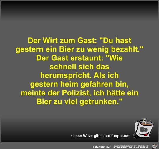 Der Wirt zum Gast