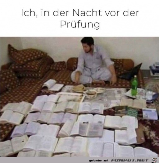 In der Nacht vor der Prfung