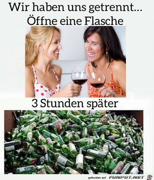 ffne eine Flasche