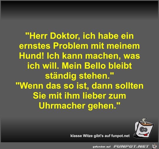 Herr Doktor, ich habe ein ernstes Problem mit meinem Hund! Herr Doktor, ich habe ein ernstes Problem mit meinem Hund!