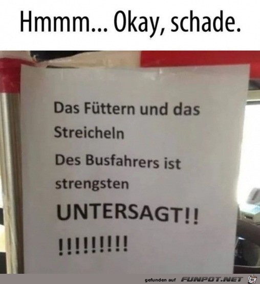 Den Busfahrer nicht füttern Den Busfahrer nicht füttern