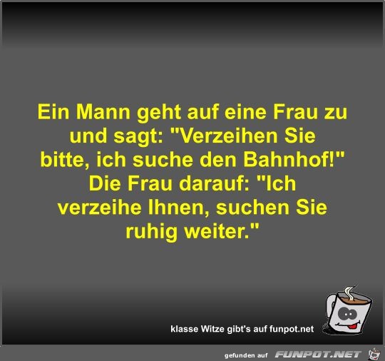 Ein Mann geht auf eine Frau zu und sagt