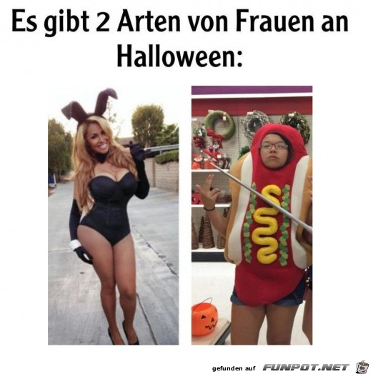 Zwei Arten von Frauen an Halloween