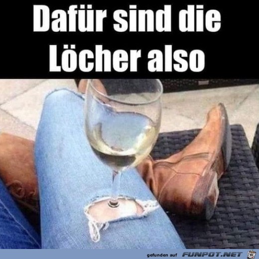 Dafür sind die Löcher Dafür sind die Löcher