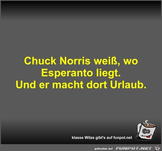 Chuck Norris wei, wo Esperanto liegt