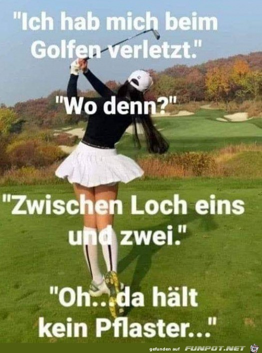 Beim Golfen verletzt