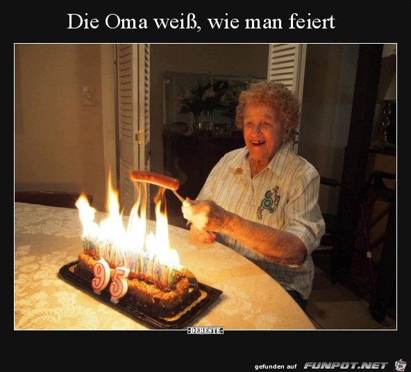 Die Oma kann feiern