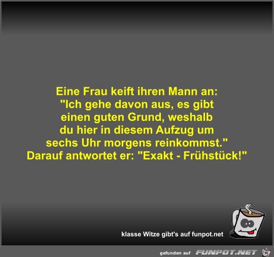 Eine Frau keift ihren Mann an