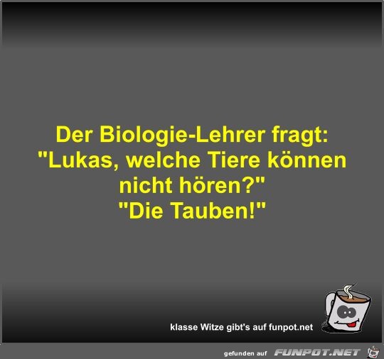 Der Biologie-Lehrer fragt