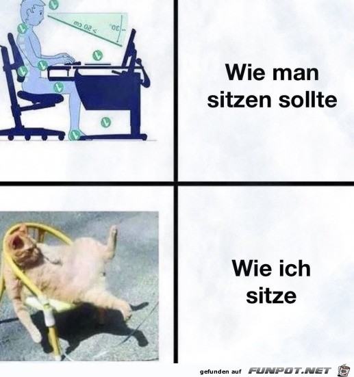 Wie man sitzen sollte