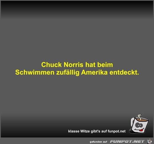 Chuck Norris hat beim Schwimmen zufllig Amerika entdeckt