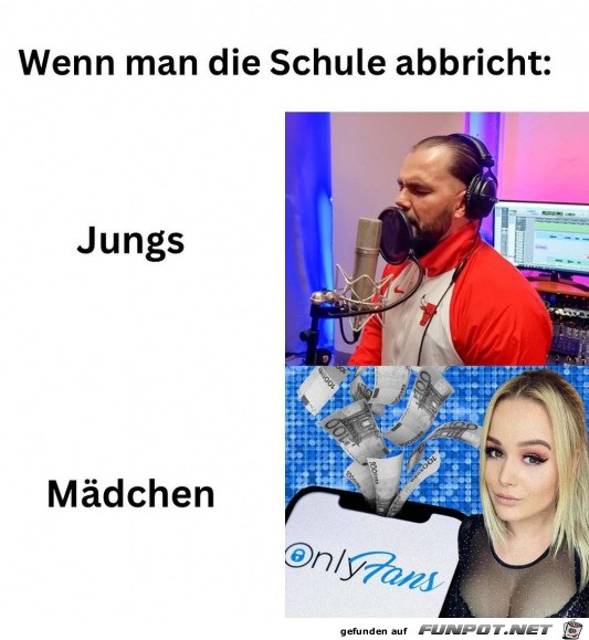 Wenn man die Schule abbricht