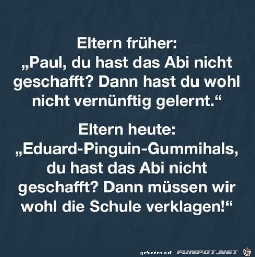 Eltern früher und heute Eltern früher und heute