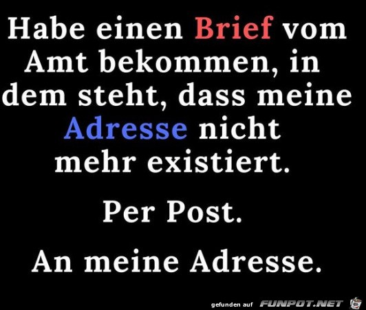 Brief vom Amt