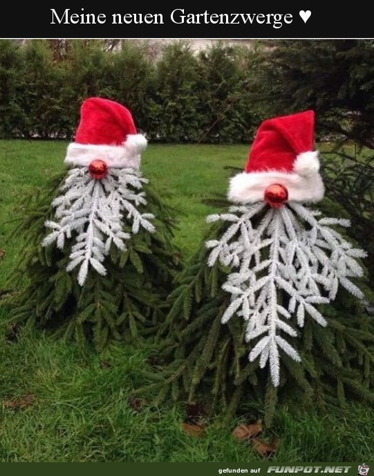 Hbsche weihnachtliche Gartenzwerge