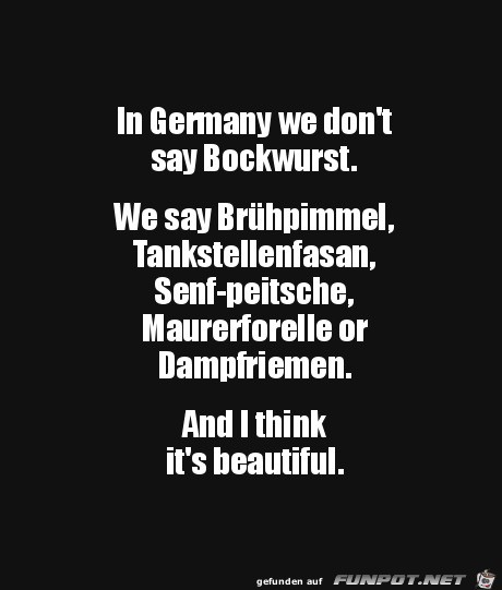 Anderer Name fr Bockwurst