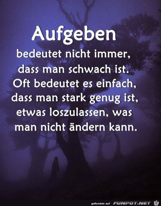 Aufgeben