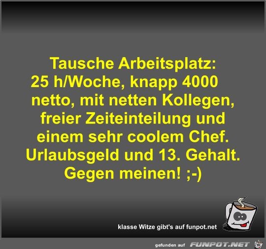 Tausche Arbeitsplatz