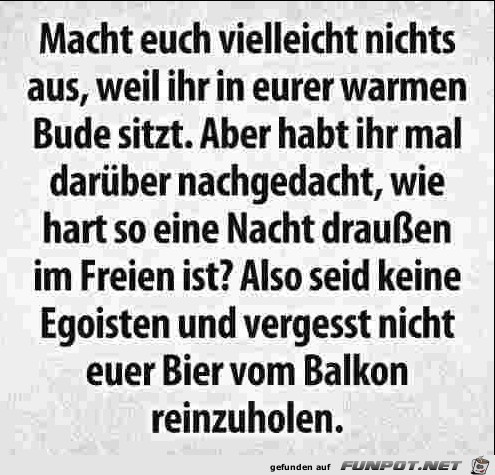 Bier vom Balkon