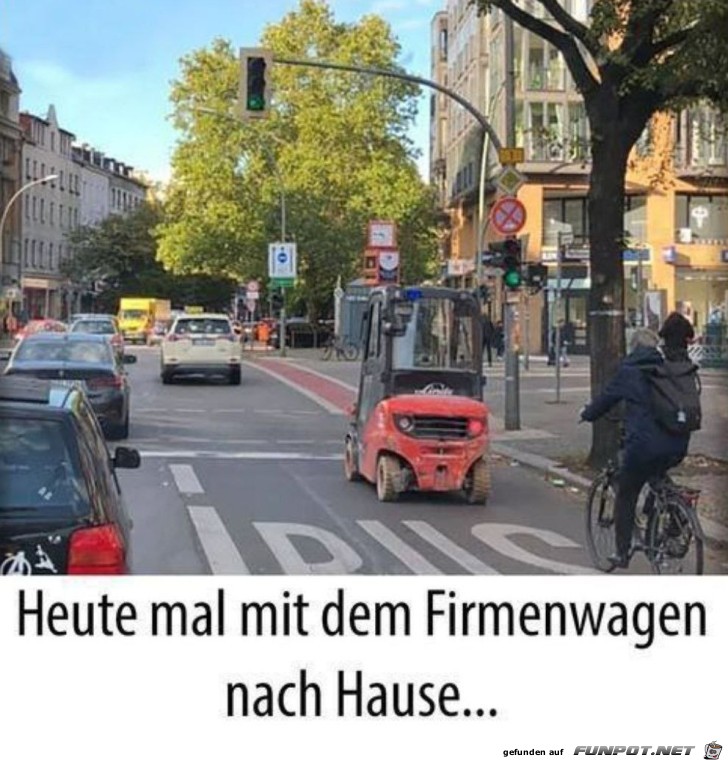 Mit dem Firmenwagen nach Hause